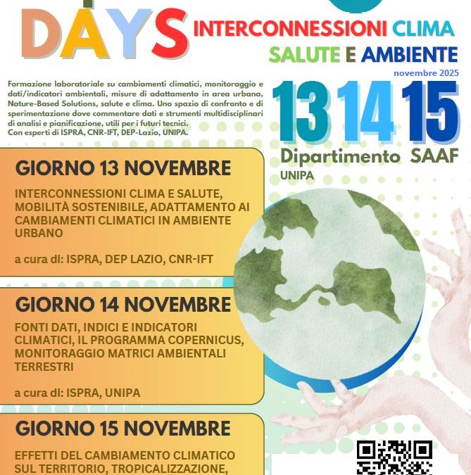 Experience Days: a Palermo tre giorni di formazione su clima, salute e territorio